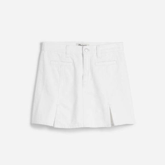 Madewell Denim Pleated Mini Skirt in Tile White • size 28 • NWT • NQ808 • white - Picture 6 of 13
